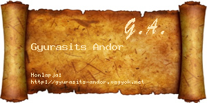 Gyurasits Andor névjegykártya
