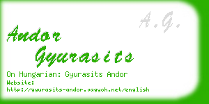 andor gyurasits business card